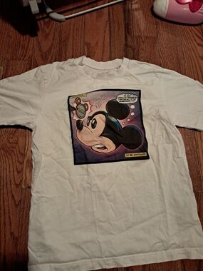 Disney White Mickey Mouse Comic Graphic Tee